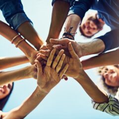 Hands,,Low,Angle,And,Pile,For,Team,Building,With,Friends